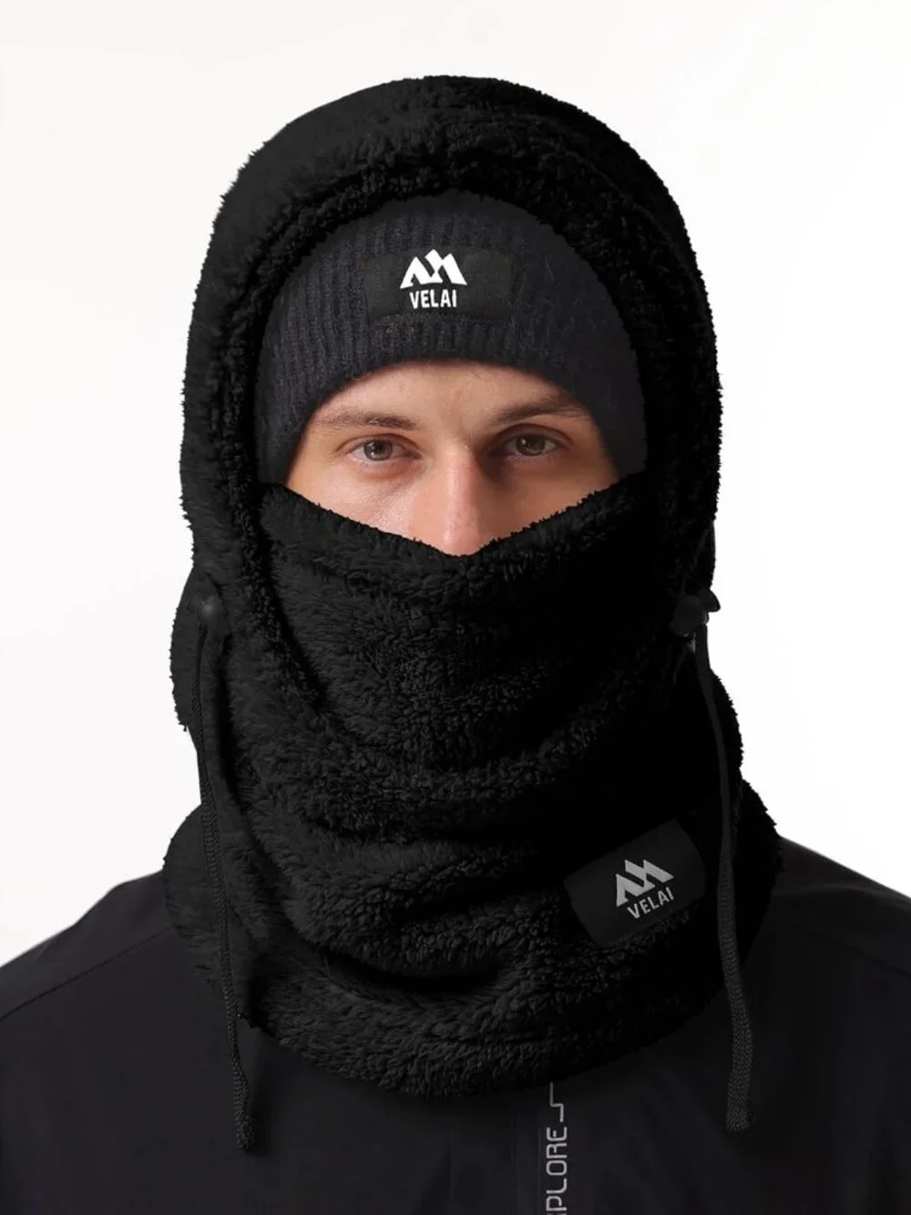 Balaclava Fleece Ski Mask for Men Women Winter Windproof Hooded Scarf Hat Neck